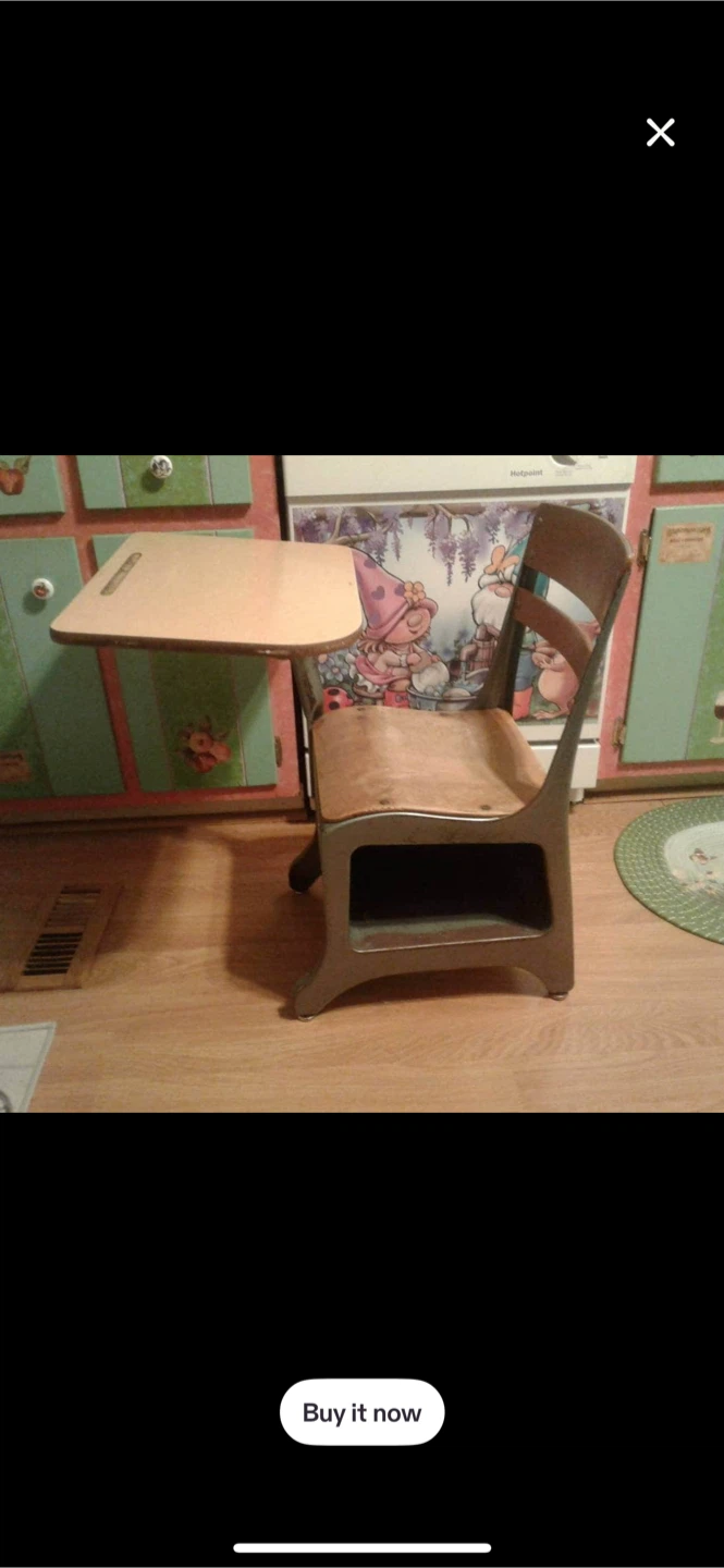 Vintage School Desk and Chair antique piece