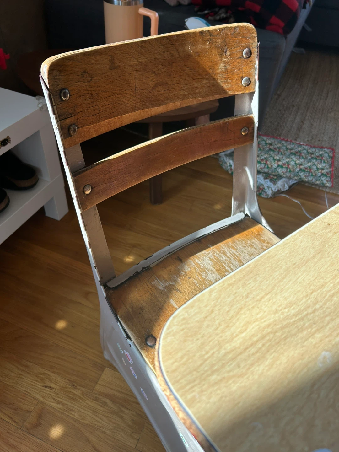 Vintage School Desk and Chair antique piece - photo 5