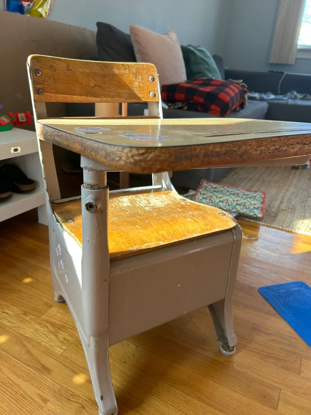 Vintage School Desk and Chair antique piece image indicator(7)