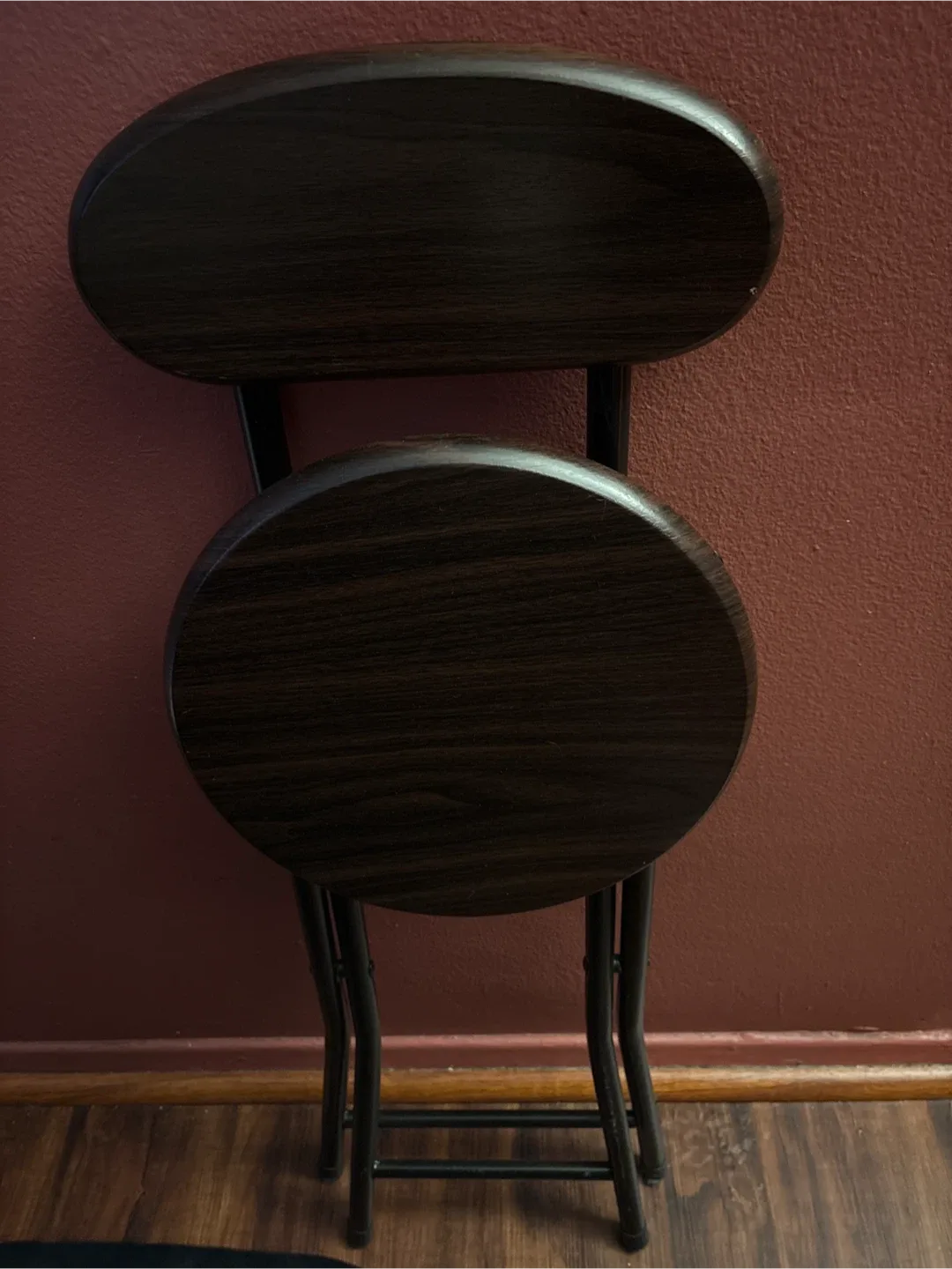 🥕 Folding Stool with Backrest - Dark Brown 🥕 thumbnail