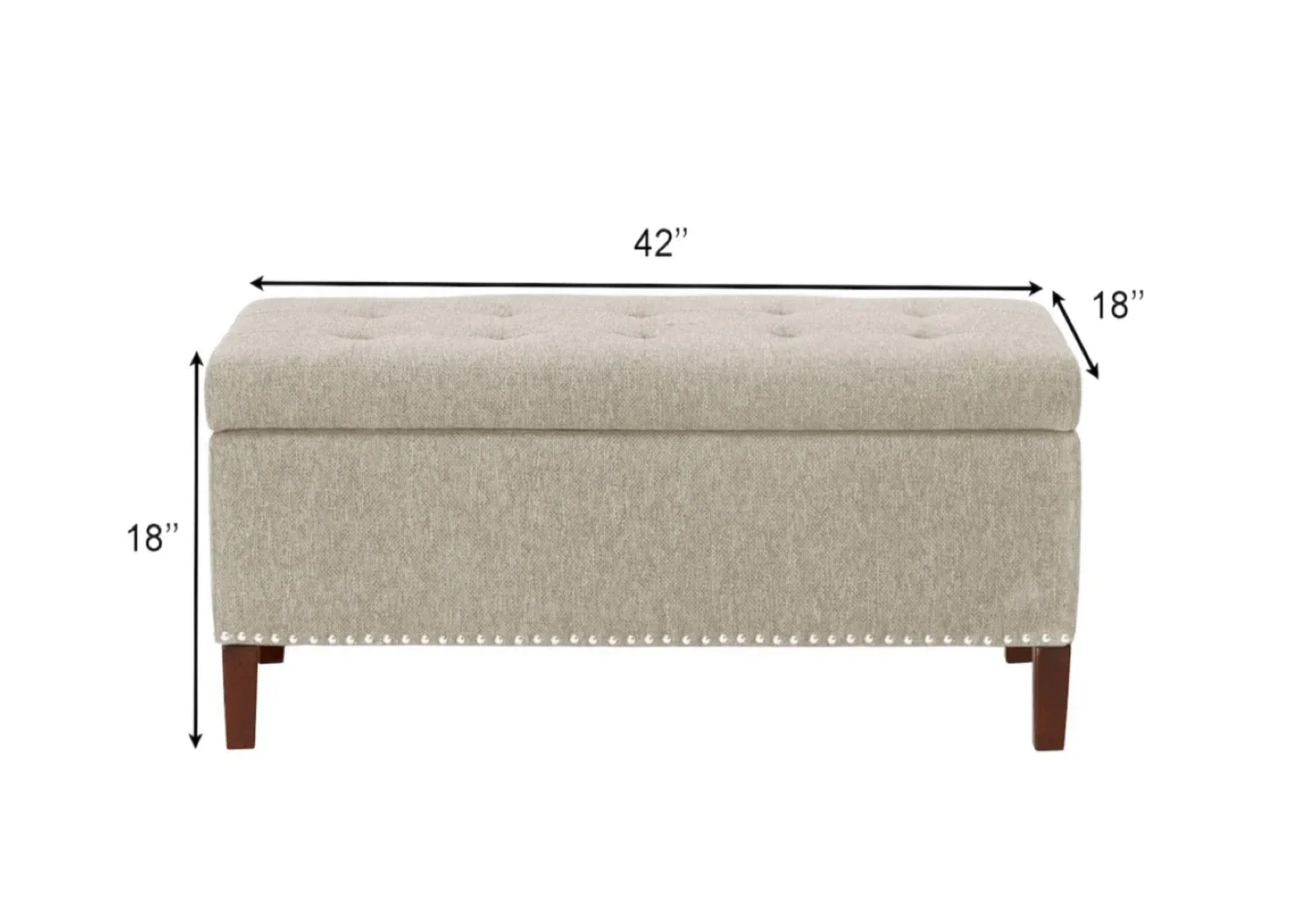 Storage Ottoman Bench - Oatmeal Fabric image indicator(2)