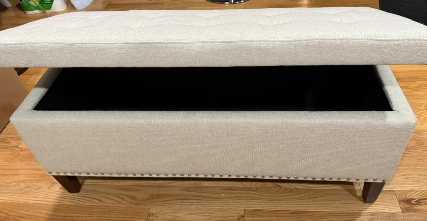 Storage Ottoman Bench - Oatmeal Fabric image indicator(8)
