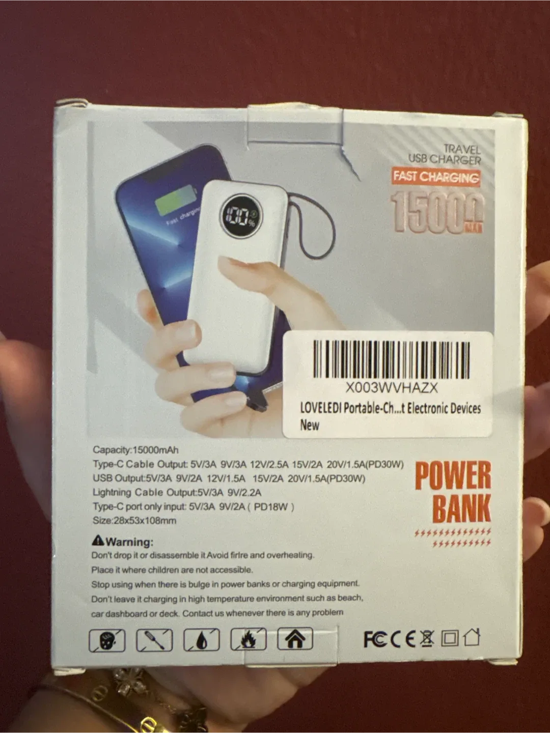 New i6 Pro 15000mAh Power Bank -Fast charger 🥕 image indicator(2)