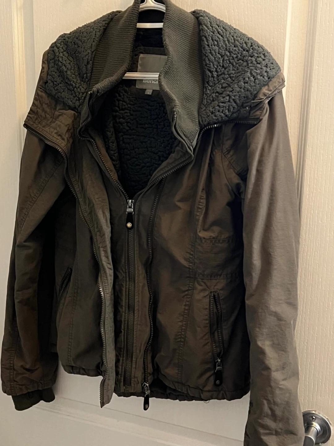 Bench. Olive Green Winter Jacket - Size L