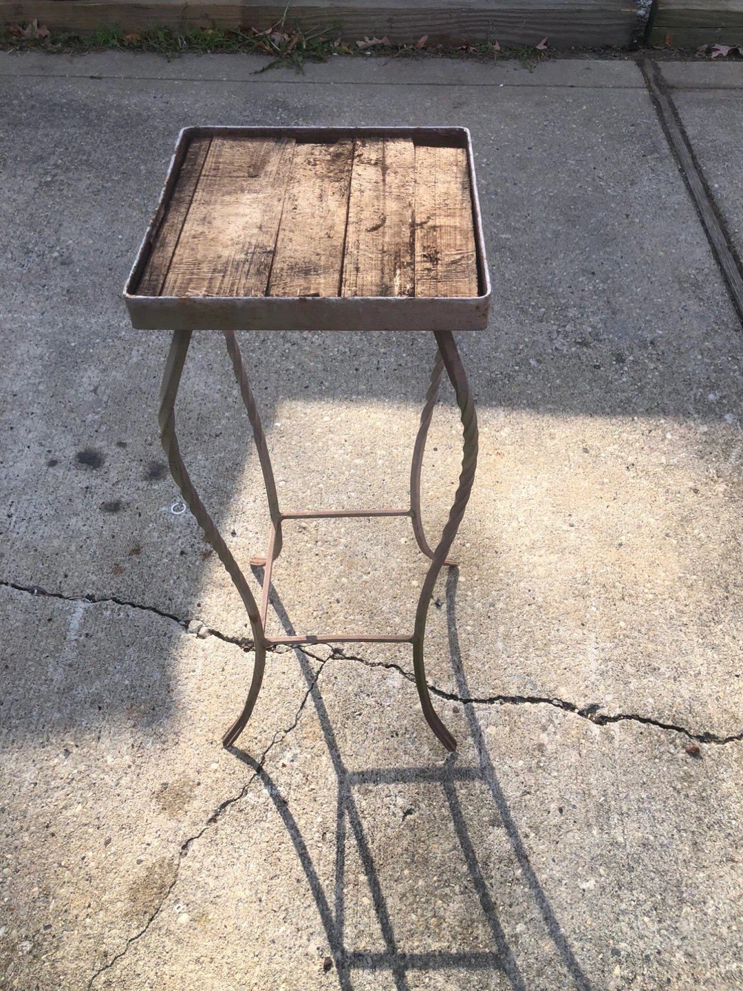 Rustic Metal Plant Stand/Accent Table - photo 2