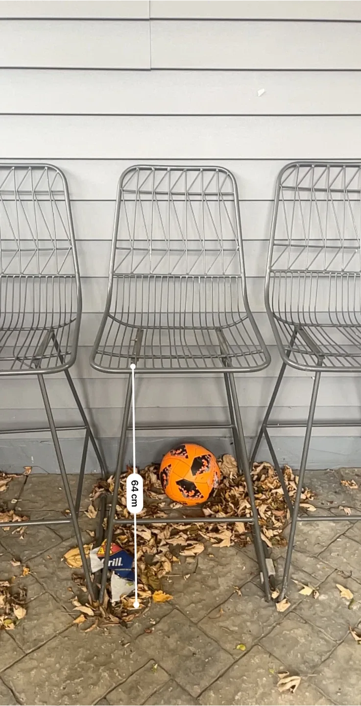 Metal Wire Bar Stools - Set of 3 image indicator(2)