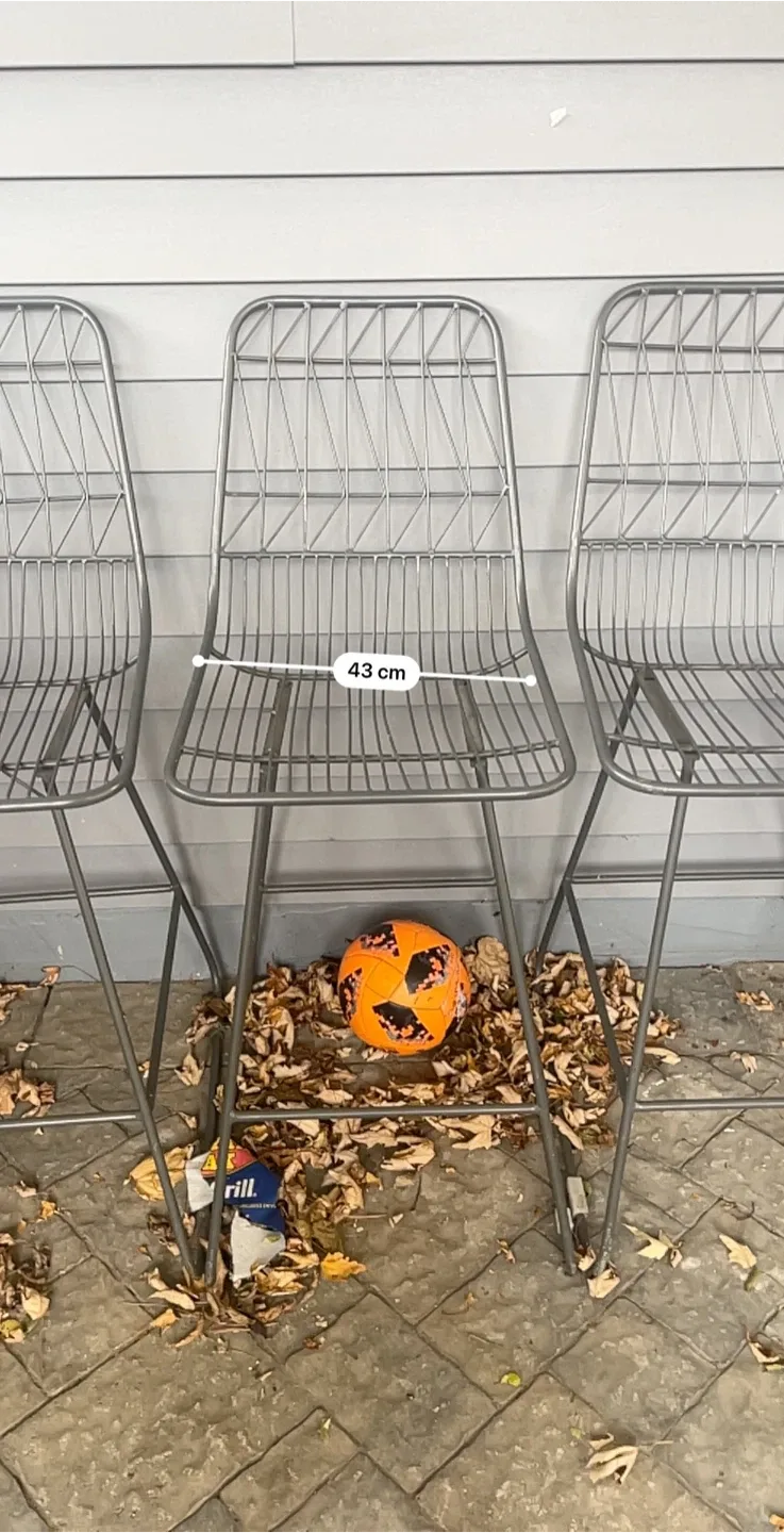 Metal Wire Bar Stools - Set of 3 image indicator(3)