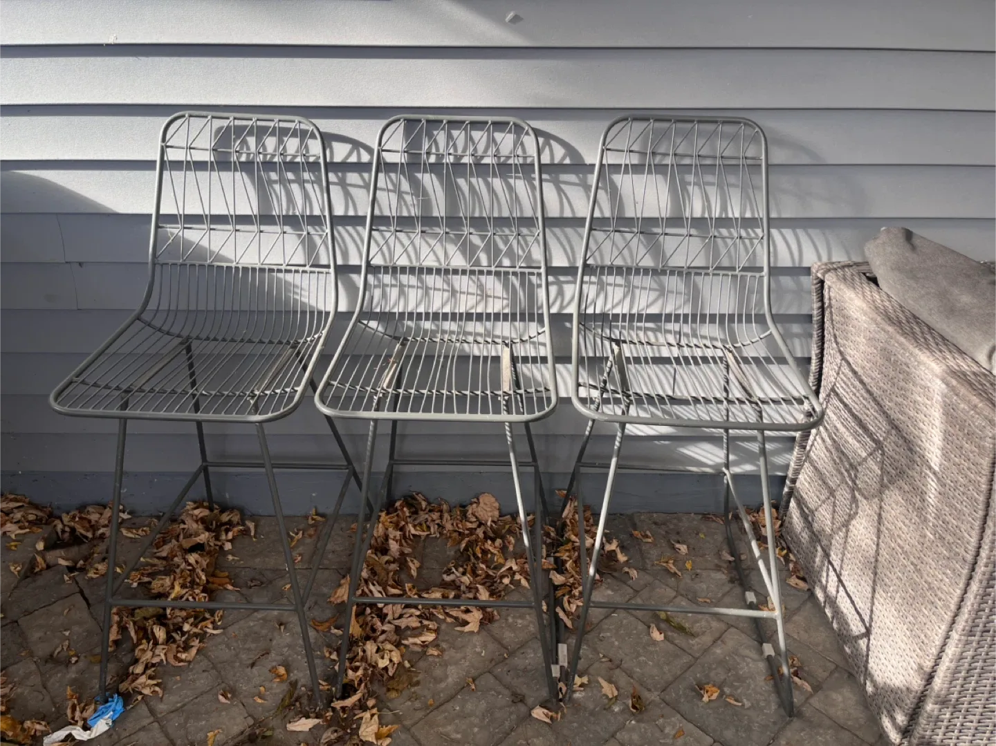 Metal Wire Bar Stools - Set of 3