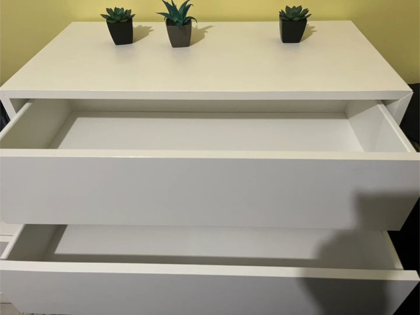 Refinished IKEA EKET White Cabinet with 2 Drawers image indicator(2)