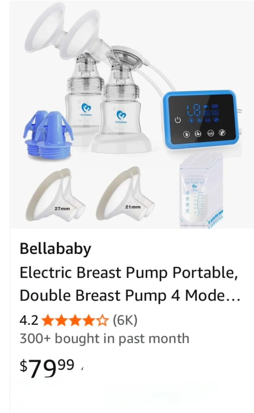 New open box Bellababy Electric Breast Pump Portable Double image indicator(3)