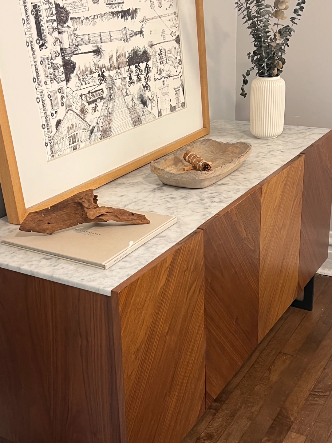 Suspend 57” Walnut Wood Media Console - photo 2