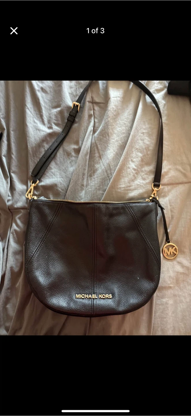 Michael Kors Black Leather Crossbody Bag