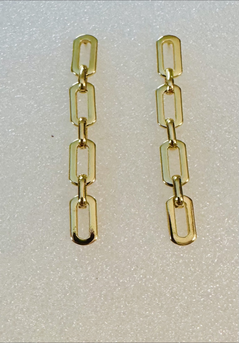Gold Chain Drop Earrings 14K Plated New!! - photo 2