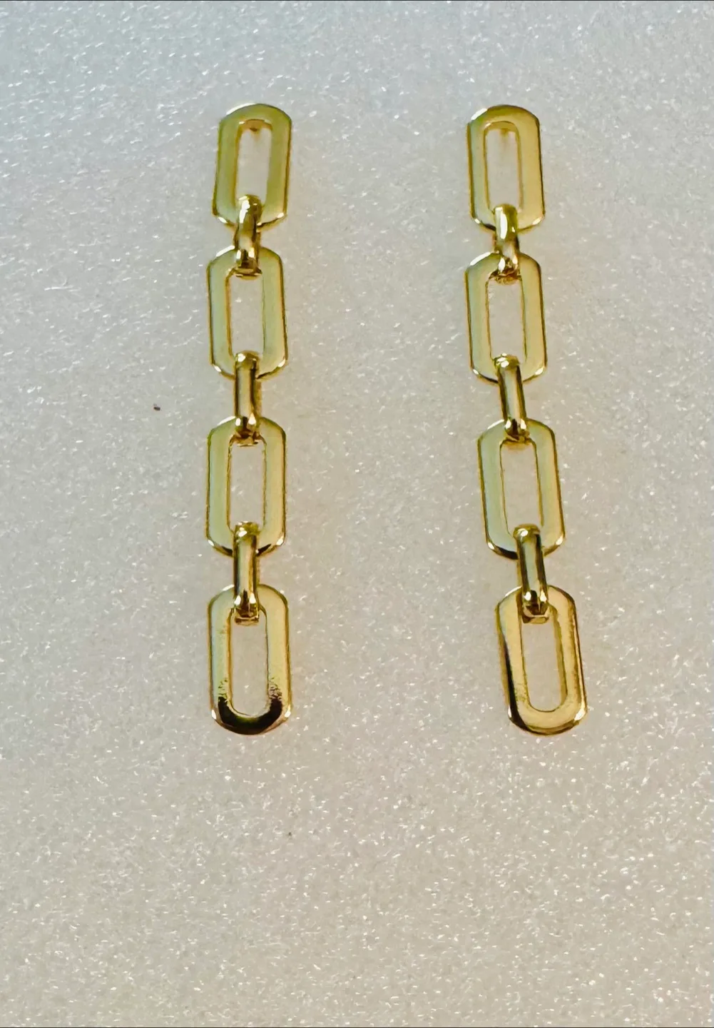Gold Chain Drop Earrings 14K Plated New!! image indicator(2)