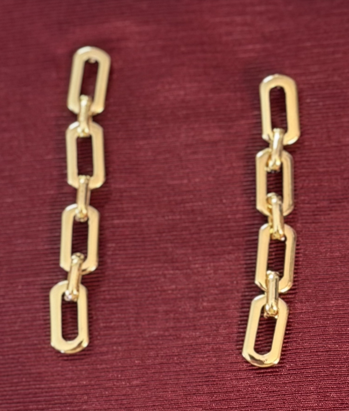 Gold Chain Drop Earrings 14K Plated New!!