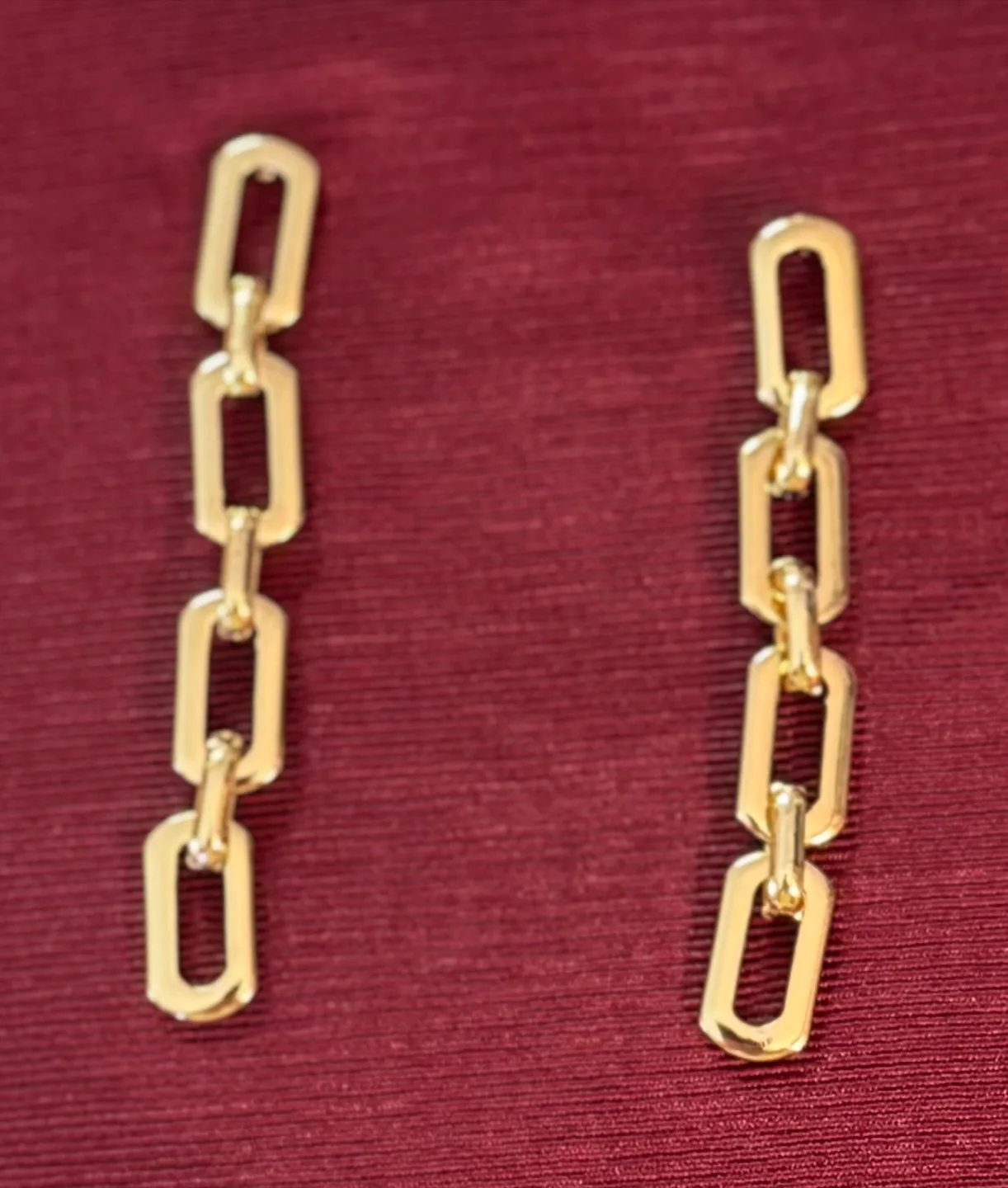 Gold Chain Drop Earrings 14K Plated New!!