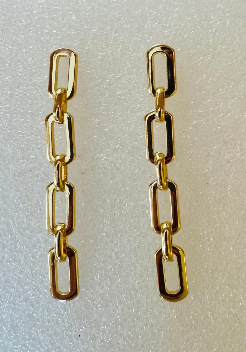 Gold Chain Drop Earrings 14K Plated New!! image indicator(3)