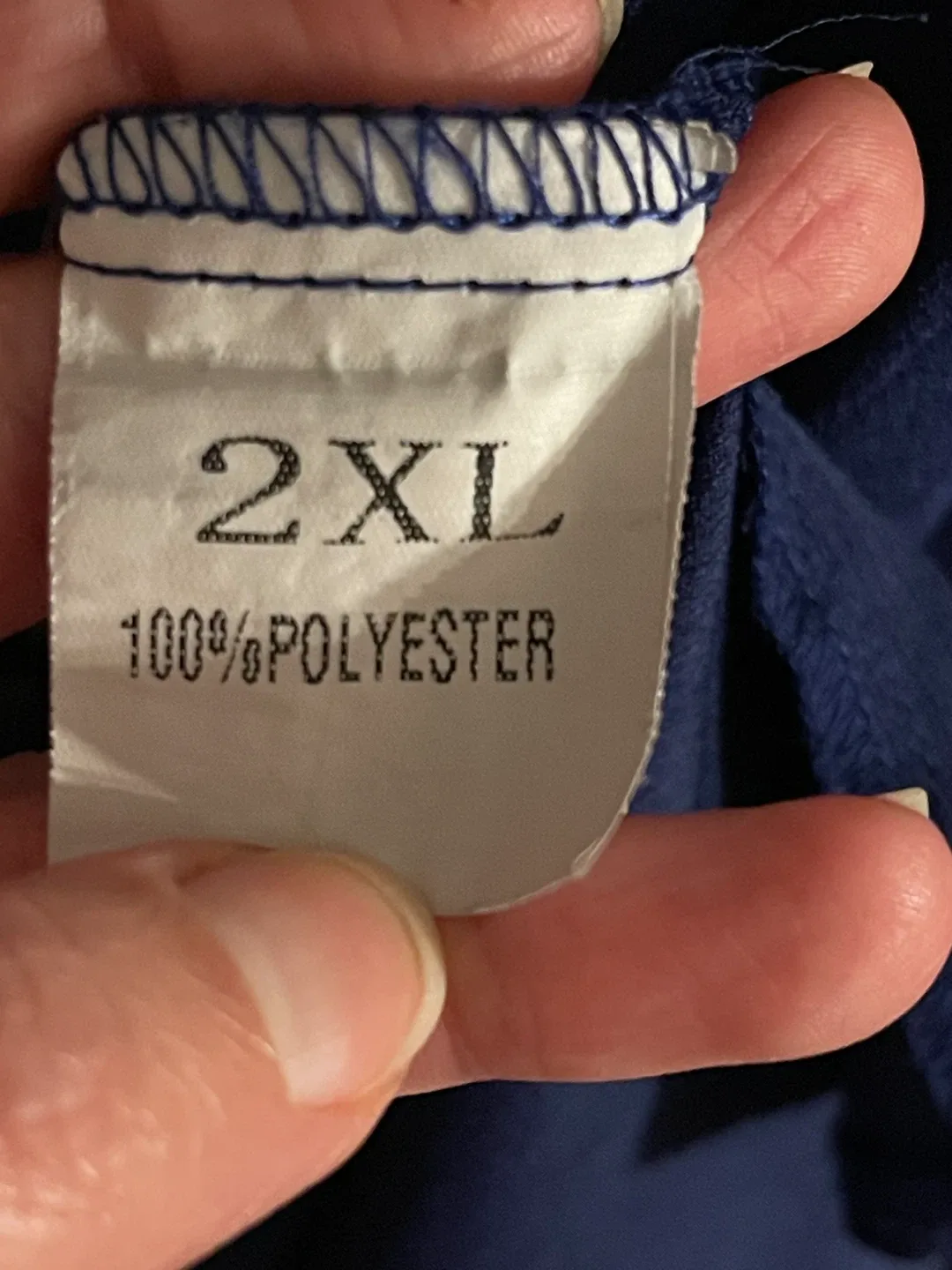 Blue Boho Embroidered V Neck Loose Tunic Blouse size XL image indicator(9)