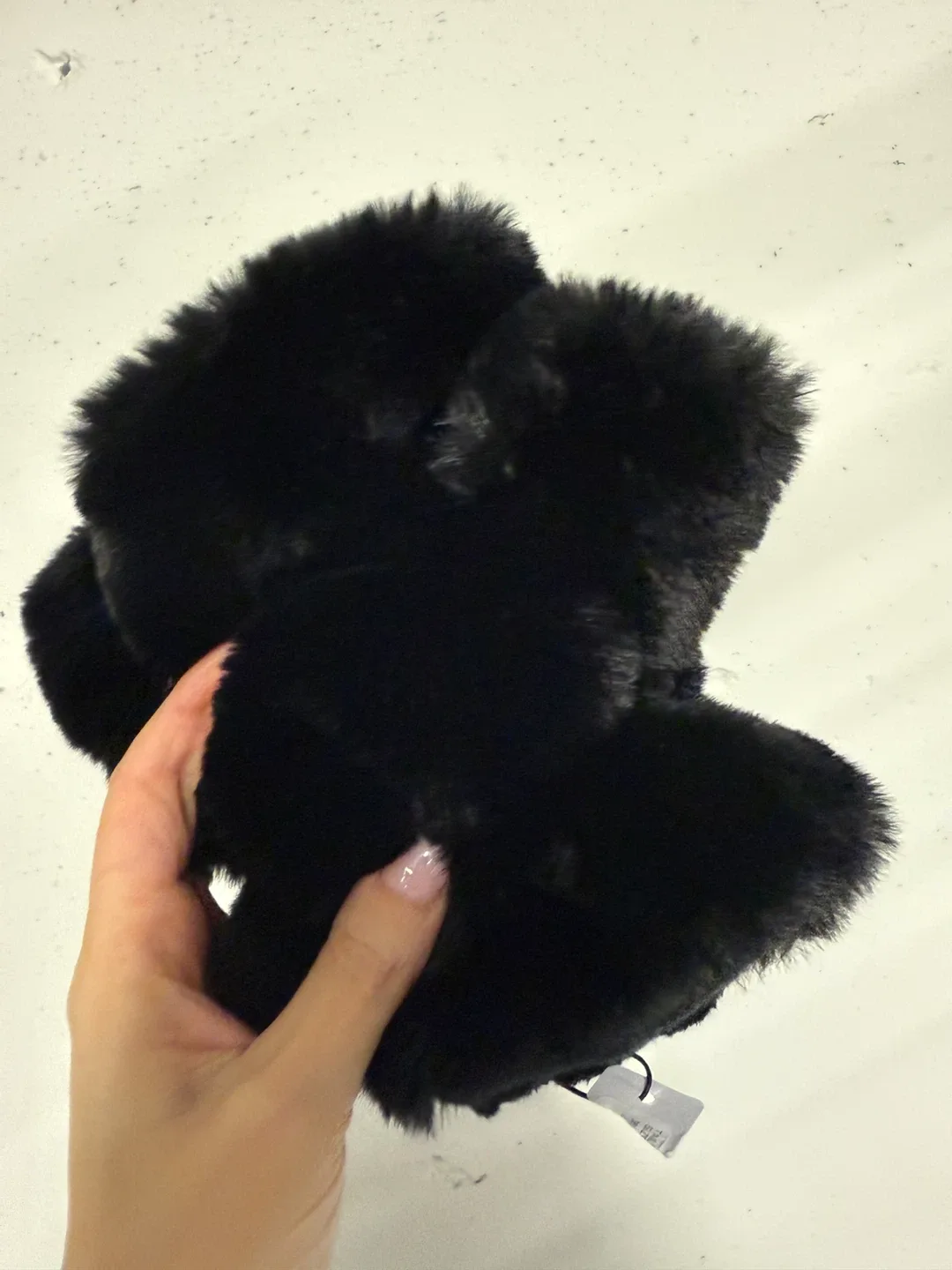 Brand new Fuzzy Black Fingerless Gloves image indicator(2)