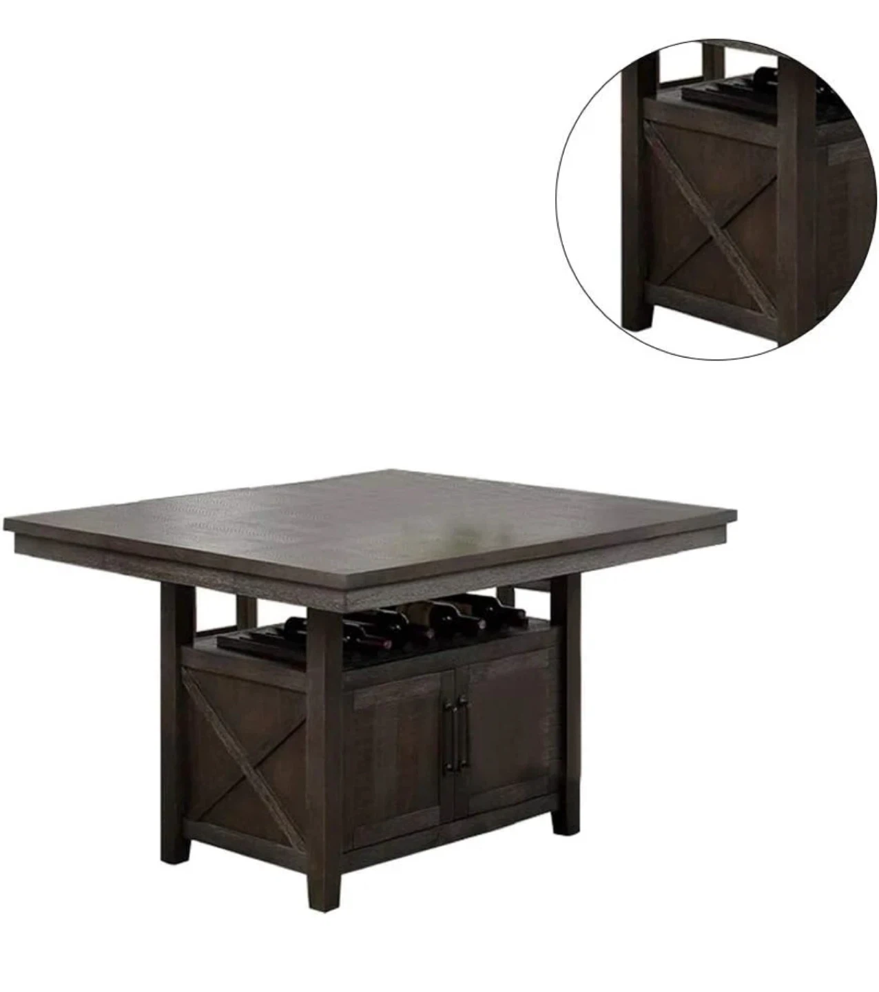 Dining room table & Chairs w/ wine rack & storage space - photo 4