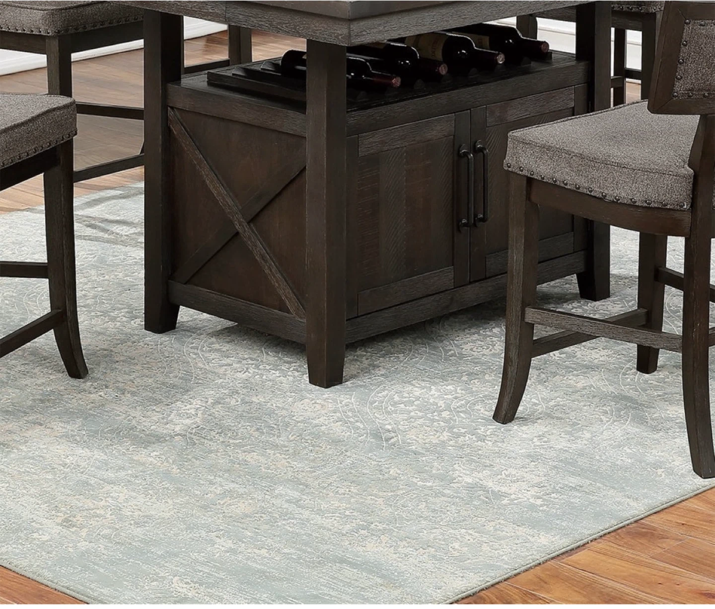 Dining room table & Chairs w/ wine rack & storage space - photo 3