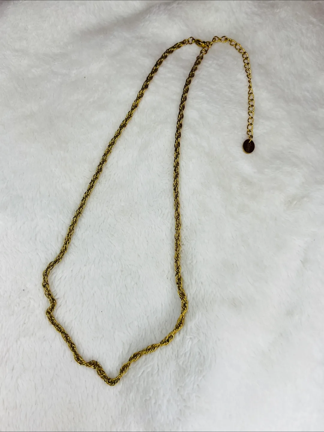 Gold Tone Rope Chain Necklace