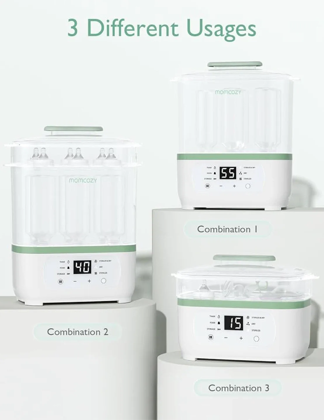 Momcozy Bottle Sterilizer and Dryer, 8-in-1 Electric Steam image indicator(9)