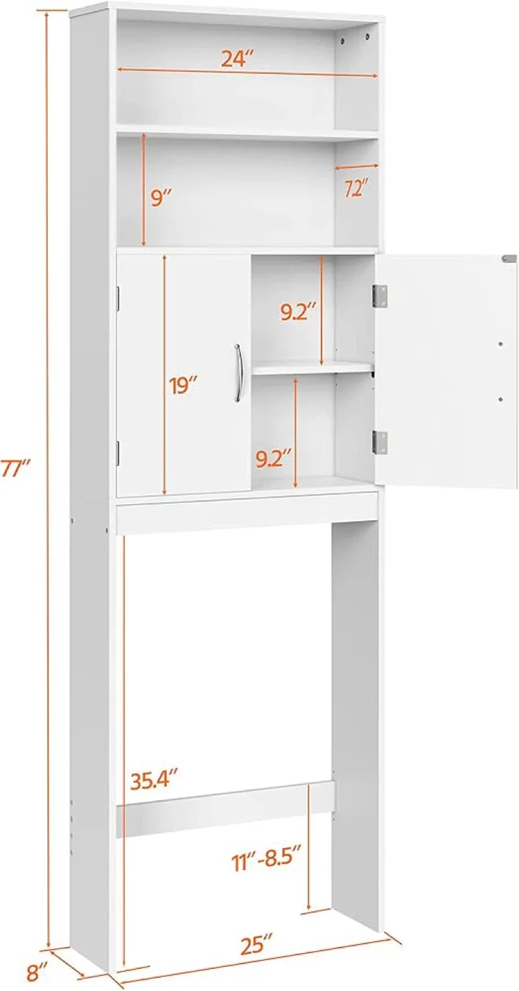 White Over-the-Toilet Storage Cabinet image indicator(2)