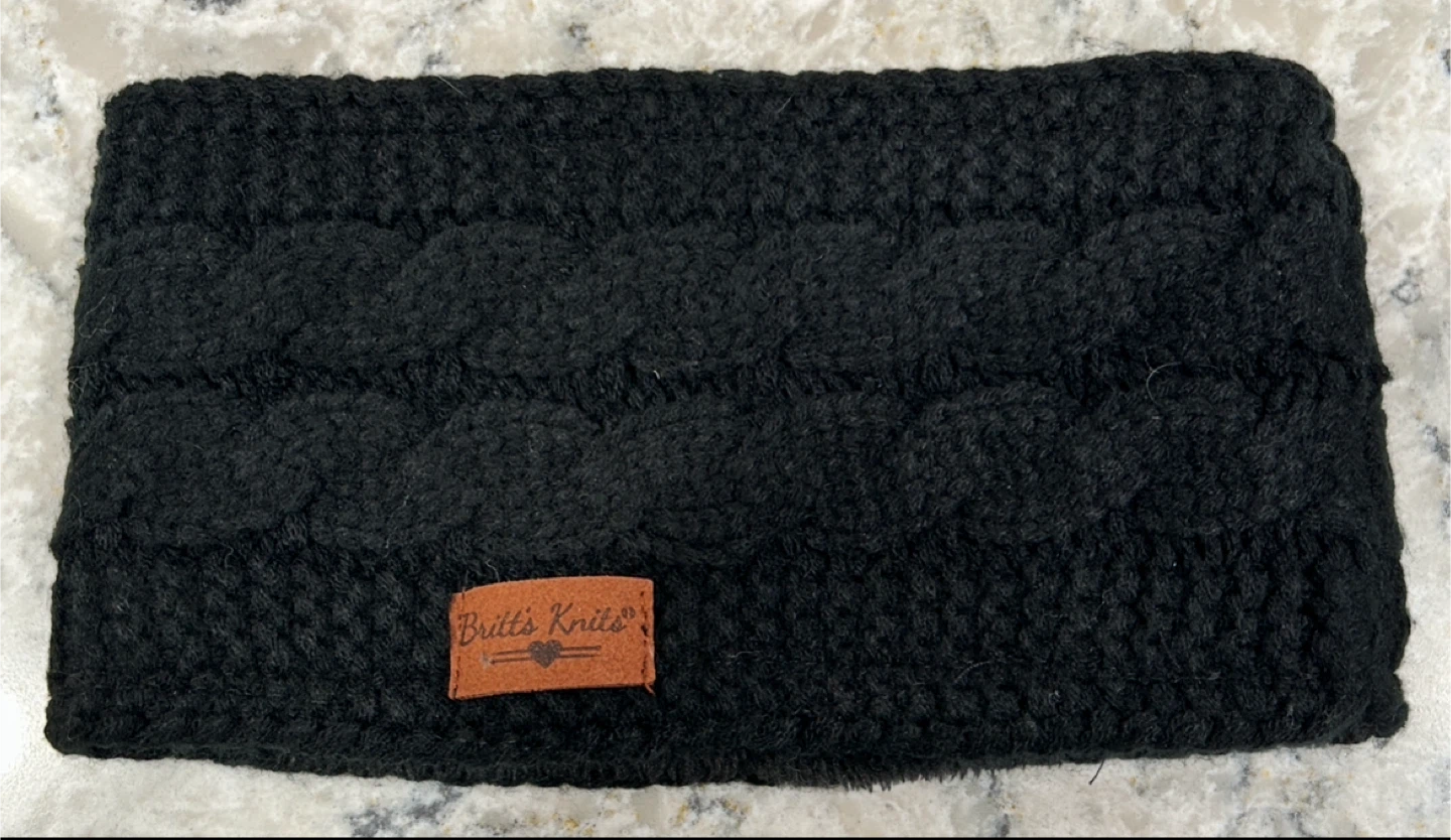 Black and Grey Cable Knit Cozy Headband ($10 each) - photo 2