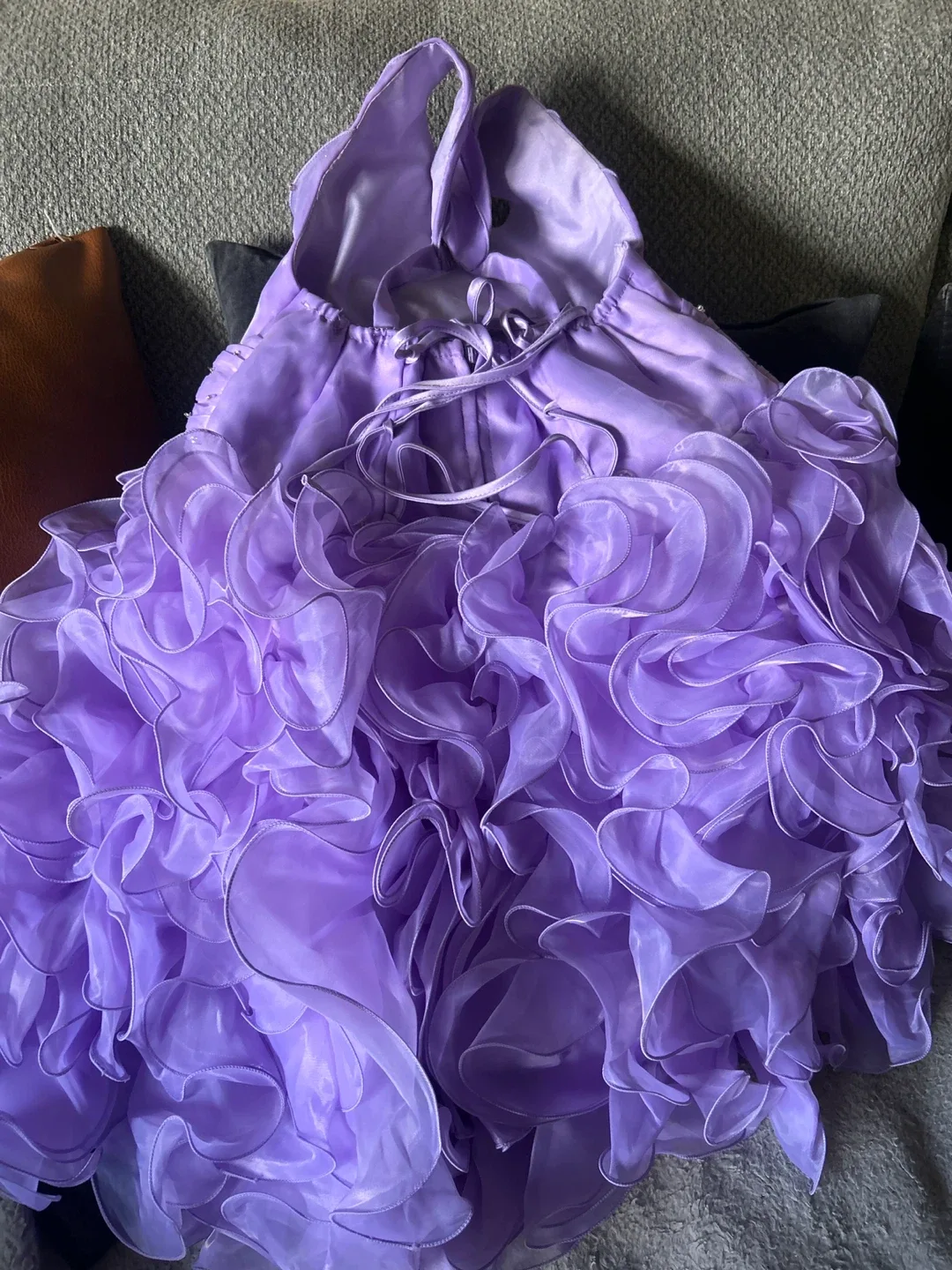 Purple Ruffled Party Dress image indicator(4)