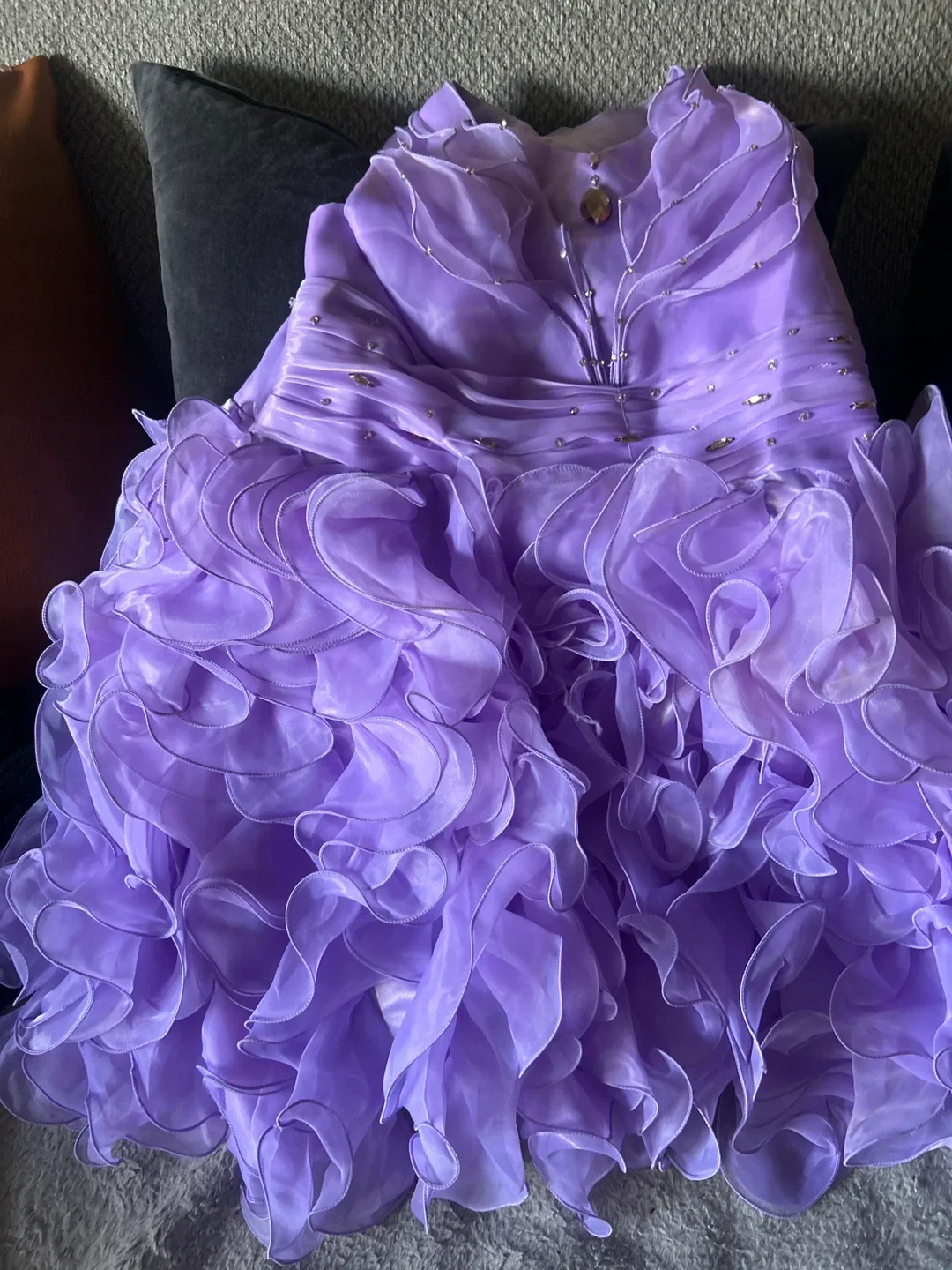 Purple Ruffled Party Dress thumbnail