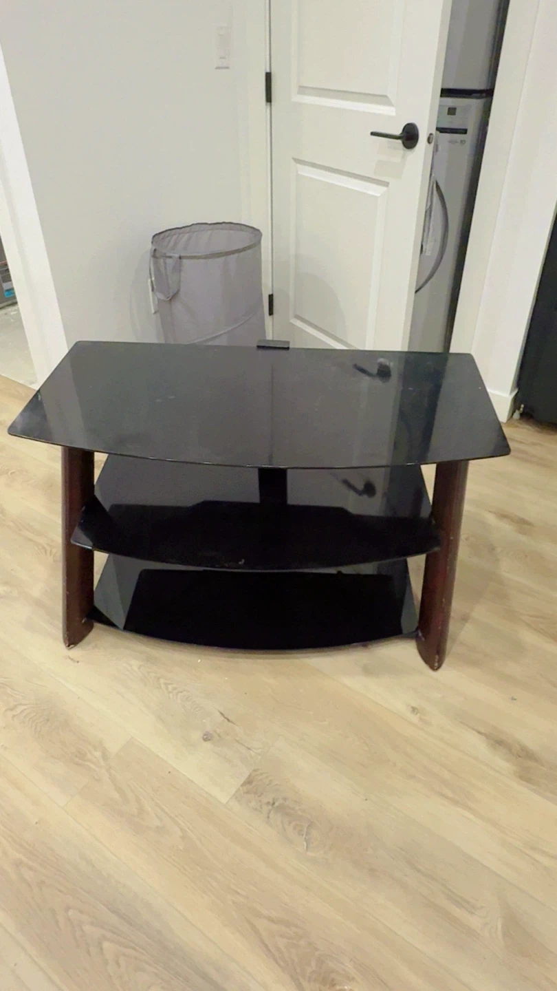 Black Glass TV Stand - photo 2