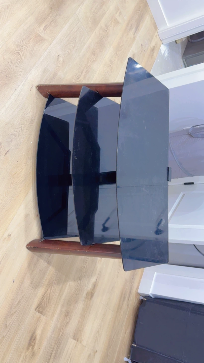 Black Glass TV Stand