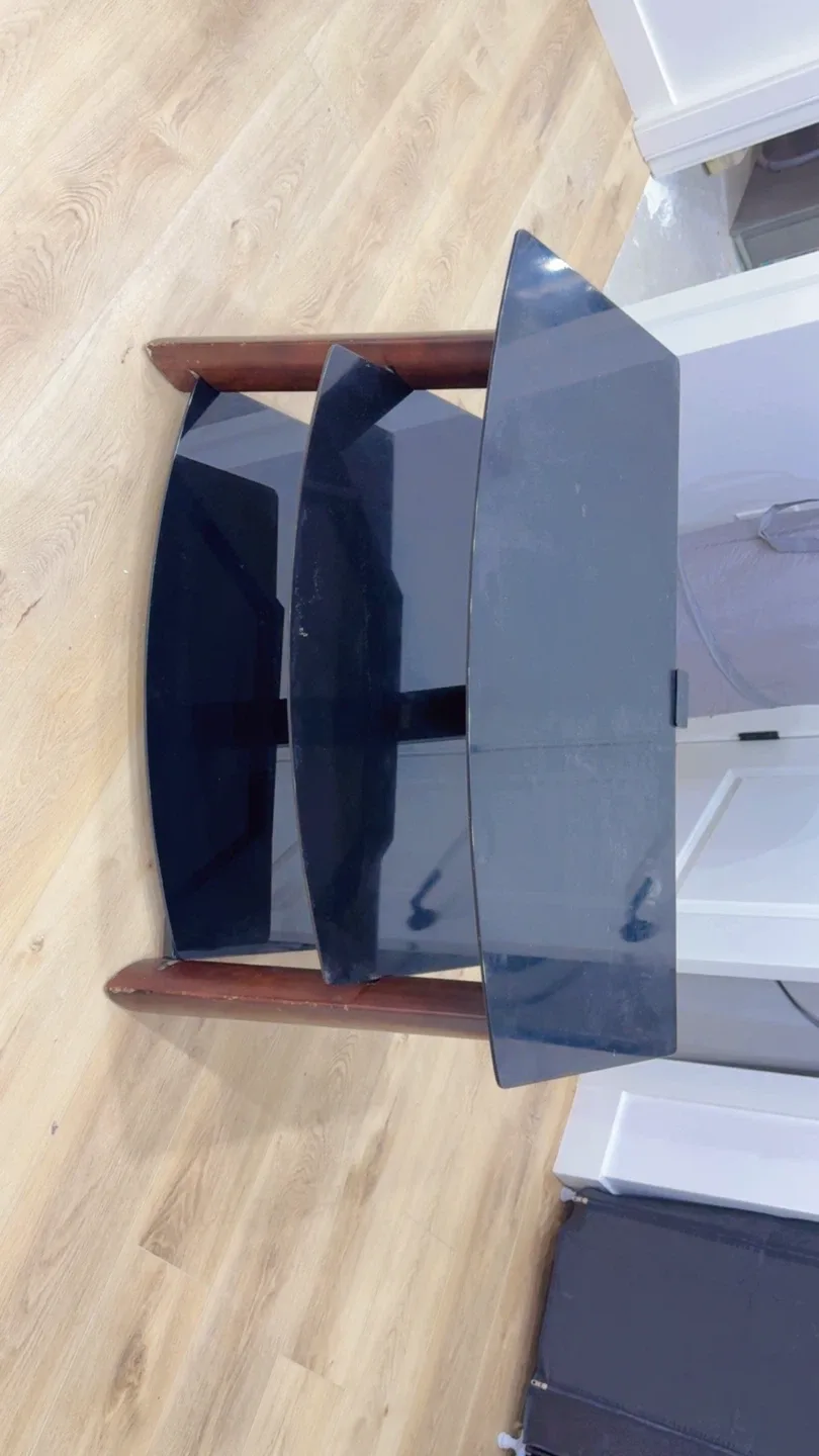 Black Glass TV Stand