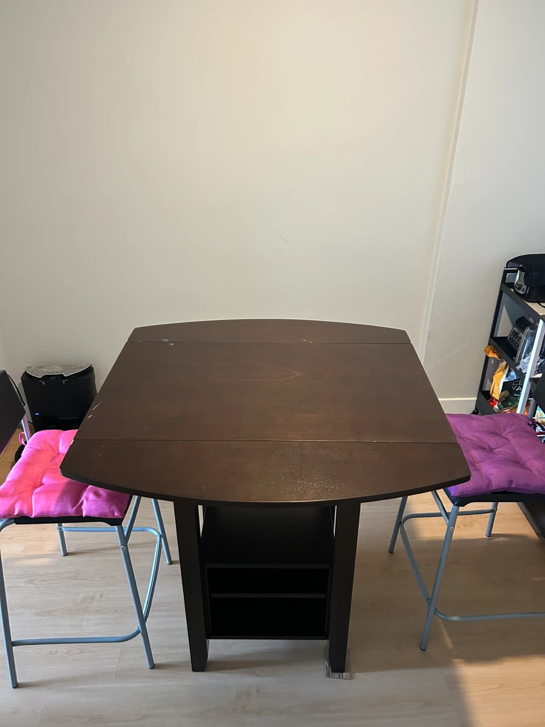 Dark Brown Wooden Counter Height Table with chair- Dining set