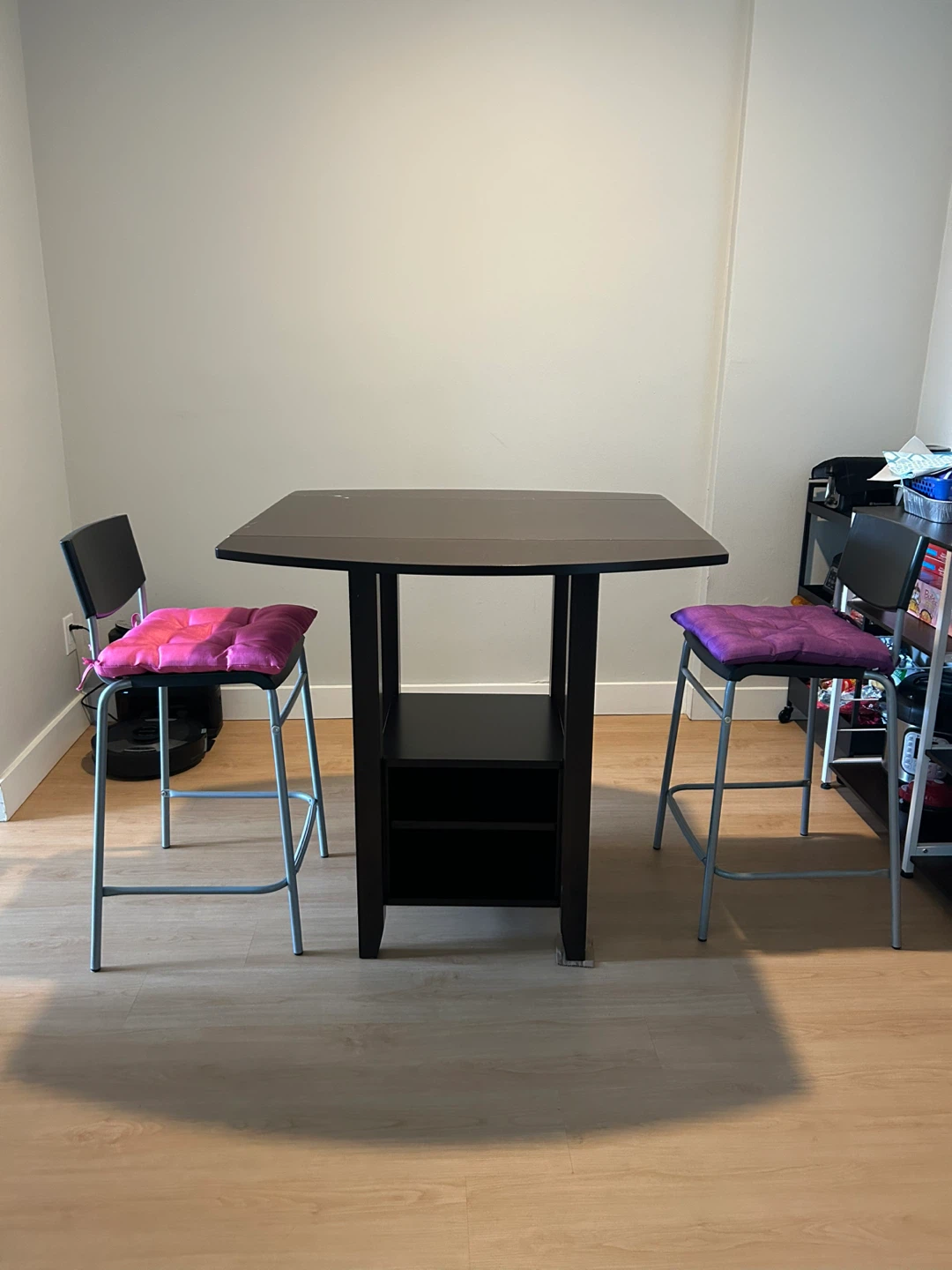 Dark Brown Wooden Counter Height Table with chair- Dining set - photo 2
