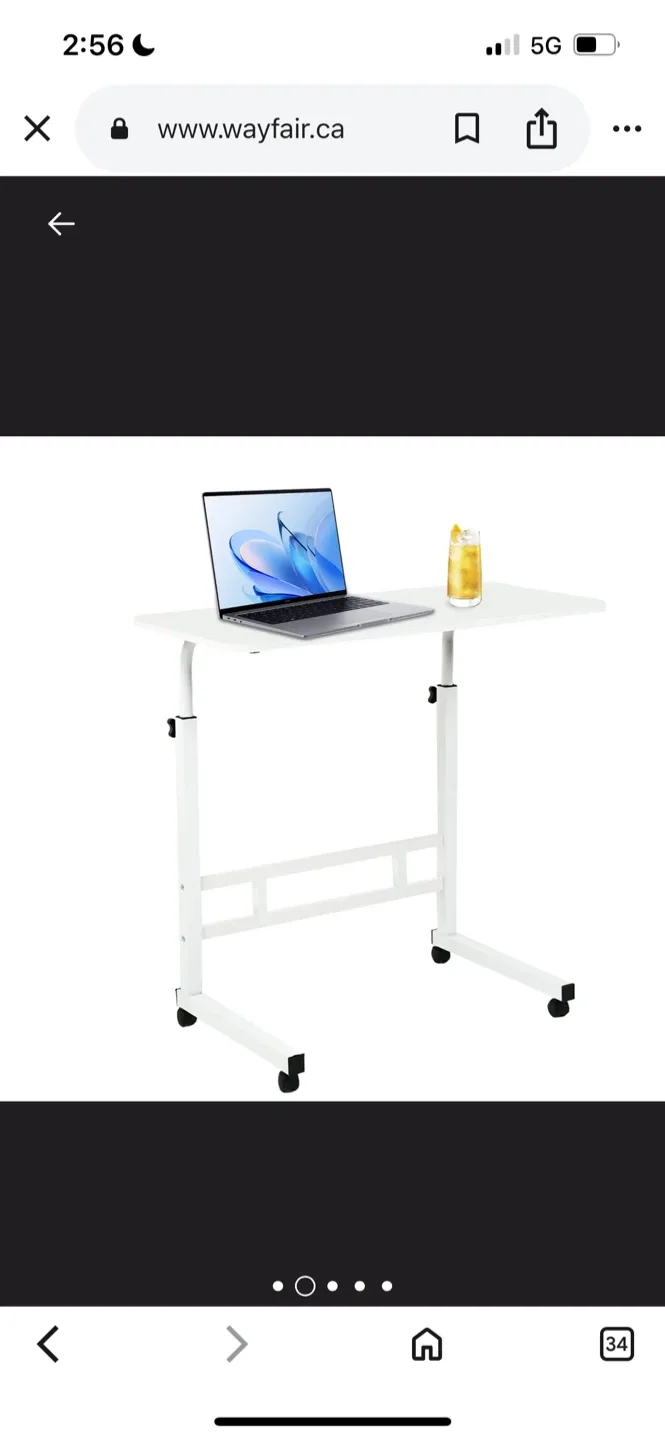 Adjustable Height Rolling Laptop Desk image indicator(2)