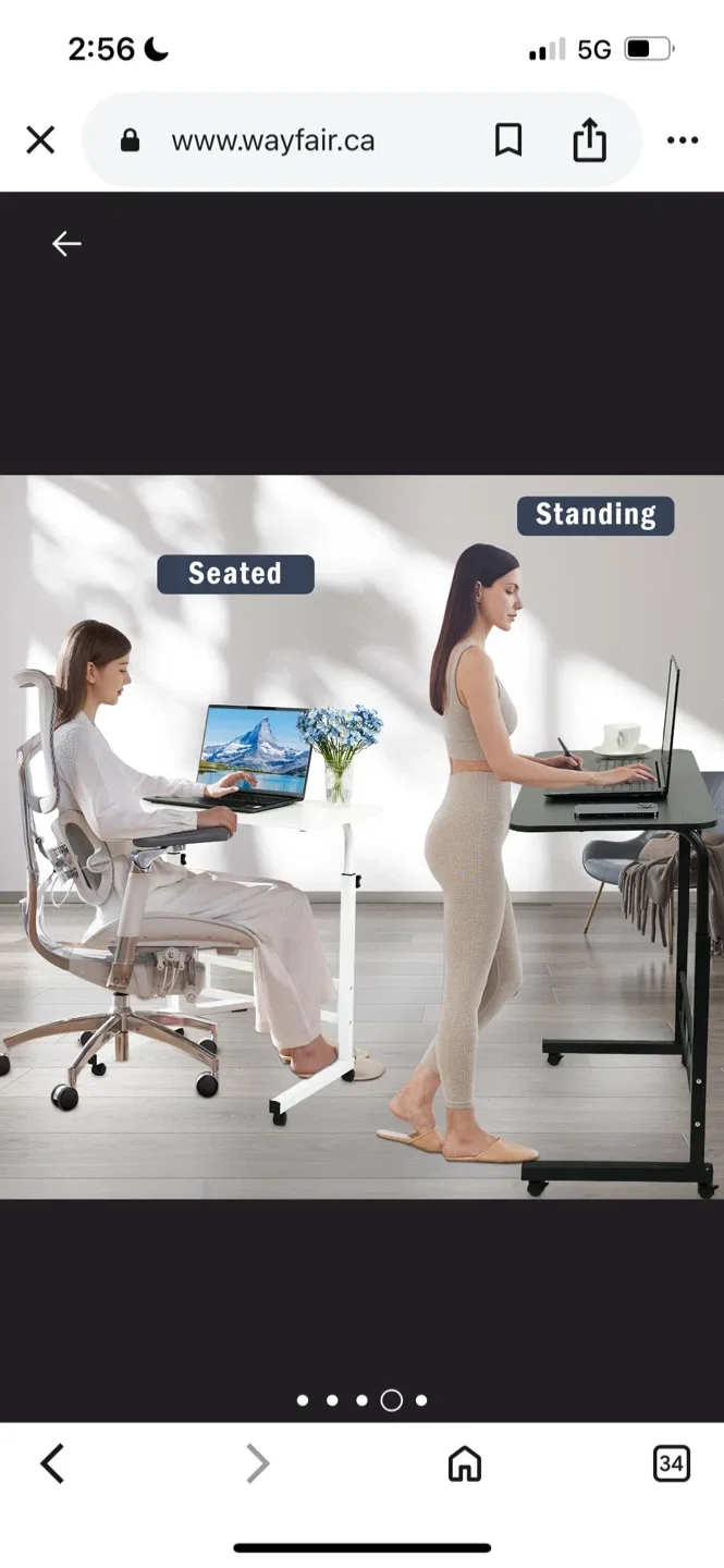 Adjustable Height Rolling Laptop Desk image indicator(4)