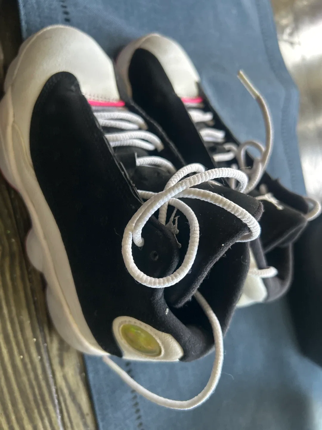 Jordan 13 Retro Black/White Sneakers - Size 7 thumbnail