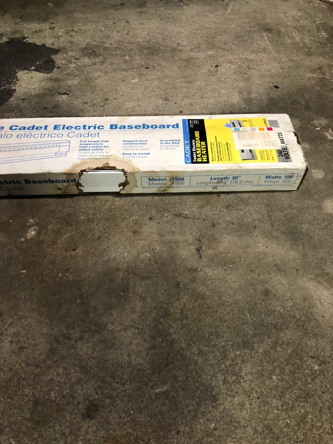 Cadet Electric Baseboard Heater 30" 500W