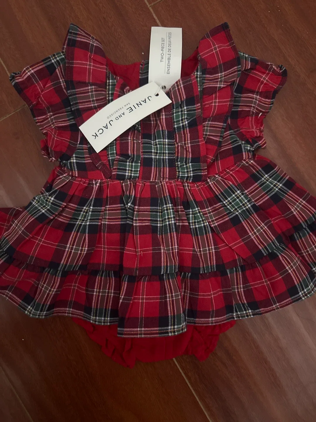 Janie and Jack Plaid Dress - Size 0 to 3 Months