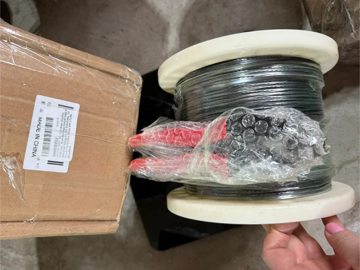 KALLSDY 600FT Black Stainless Steel Cable Kit image indicator(2)