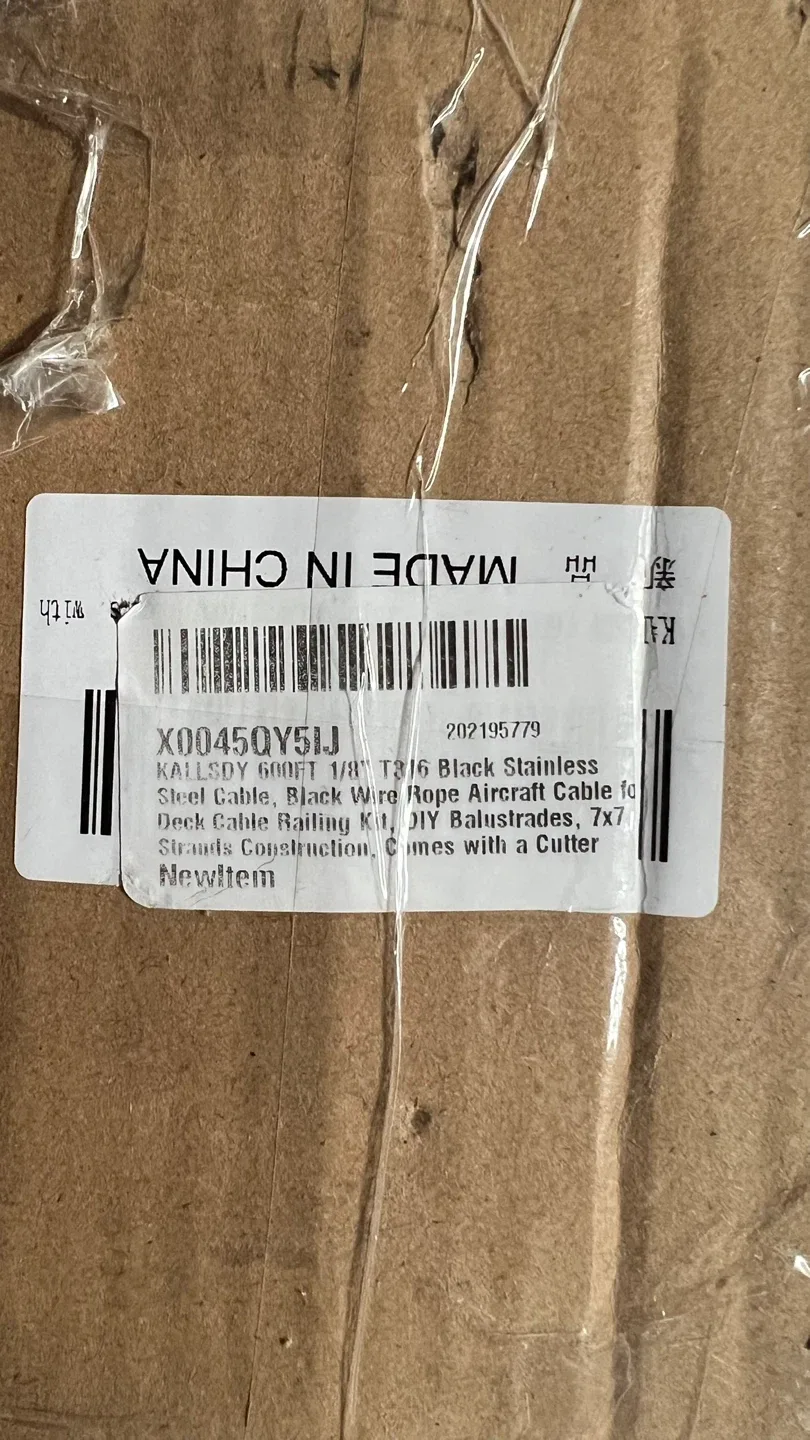 KALLSDY 600FT Black Stainless Steel Cable Kit image indicator(3)