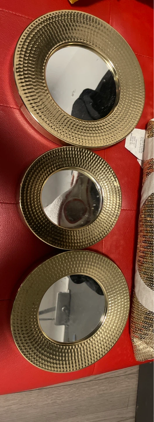 Set of 3 Gold Decorative Mirrors