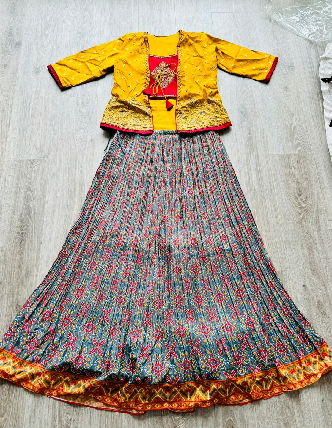 Designer mustard color lahenga set