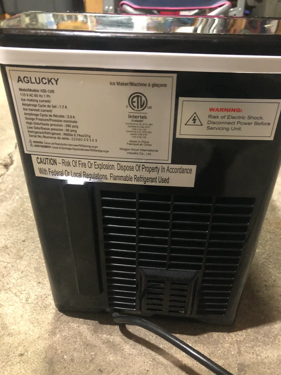 AGLUCKY Ice Maker Machine HZB-12/B