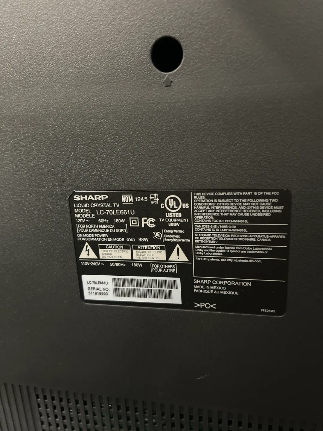 Sharp TV image indicator(5)