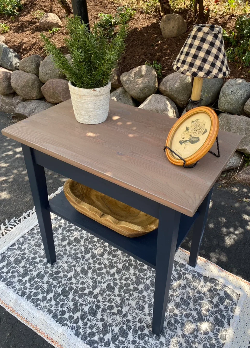 Side Table - Wood & Dark Blue image indicator(8)