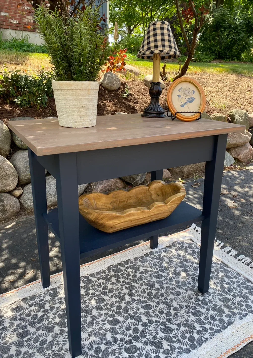 Side Table - Wood & Dark Blue image indicator(9)