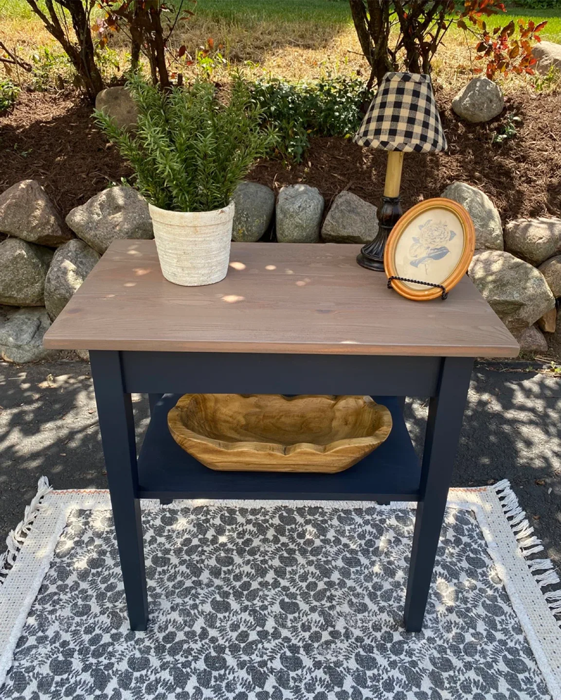 Side Table - Wood & Dark Blue image indicator(7)